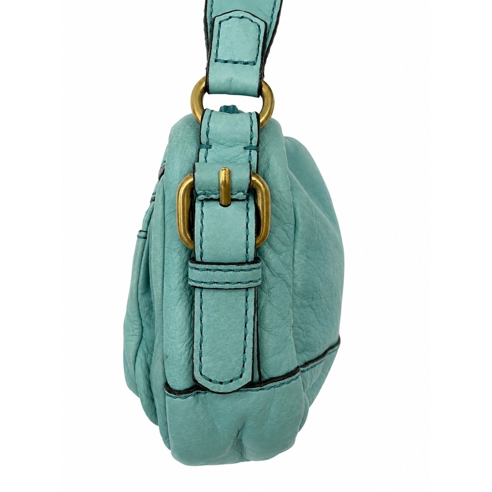 Fossil Aqua Leather Crossbody Bag with Gold Hardware - Picture 7 of 7